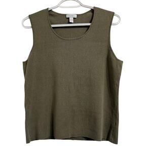 Charter Club Chic Olive Tank Soft Knit Preppy Yacht-Club Style Nautical Polished